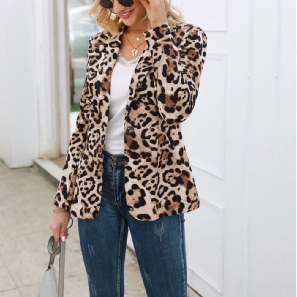 TANYA Leopard print Blazer - Picture 2 of 5